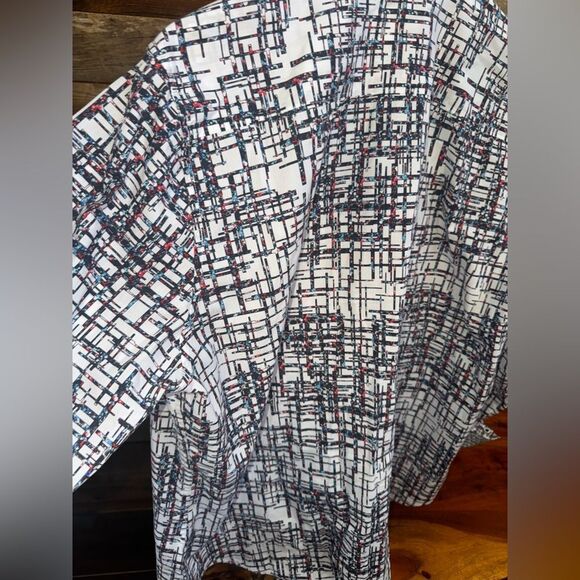 Robert Graham Kirkley Classic Fit Shirt 2XL Abstract Grid Pattern Flip Cuffs - Picture 6 of 16